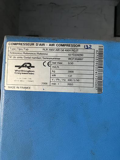 Used WORTHINGTON CREYSSENSAC & DONALDSON RLR 200V G8 400V RG IT & DV 2800 AP