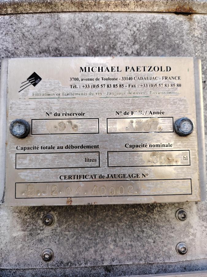 D'occasion Cuve inox 350 HL – Cylindrique sur pieds – Pression / Isolation / Échelle crinoline