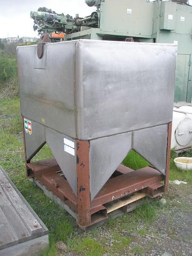 Used Hopper, 40 CF, S/st, 50" X 42", Cone Btm, Flo Bin, #L737001