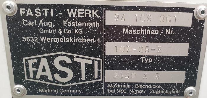 Gebraucht Rundbiegemaschine Fasti 109-25-5