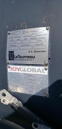 Used LeTourneau A C Generator 7B LeTourneau AC Generator HB22278