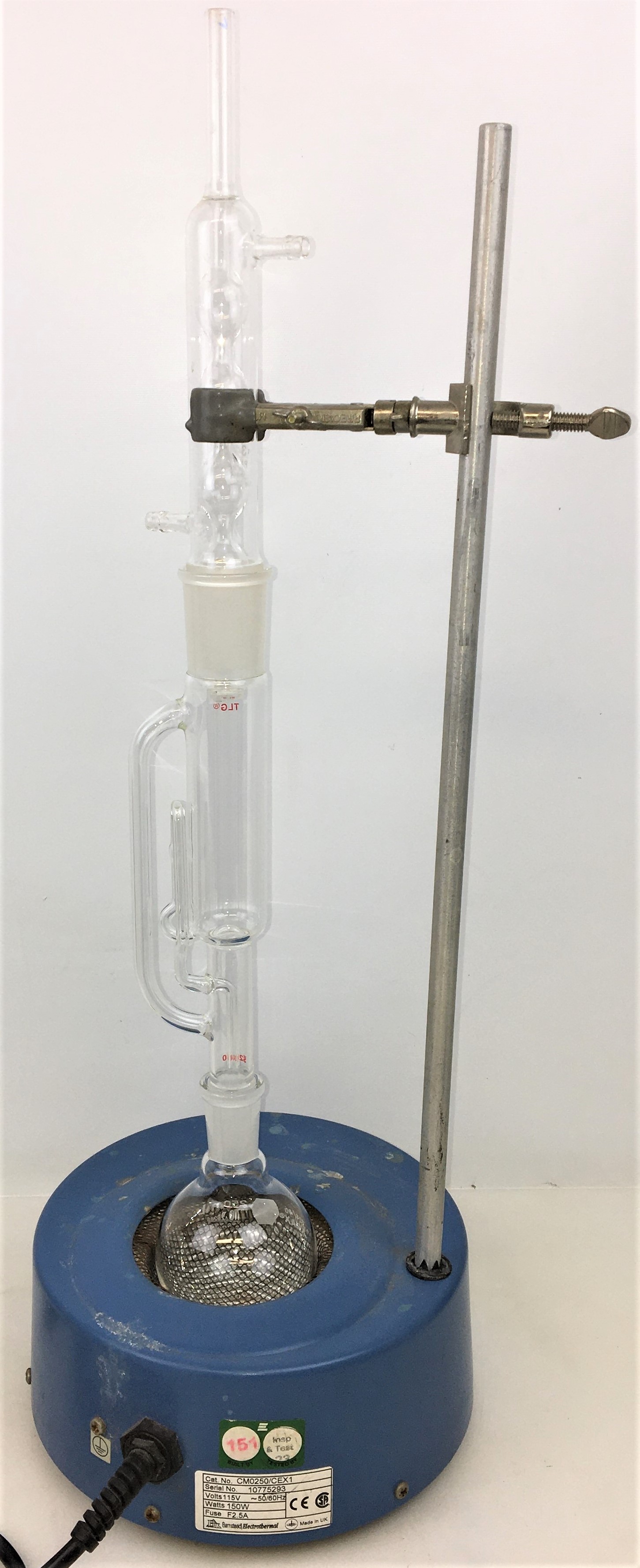 Used Soxhlet Extraction Kit with Barnstead Electrothermal CM0250-CEX1 Heating Mantle - 250mL