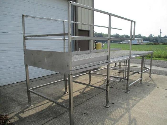Used Work Platform; Stainless Steel; 5'Wx16'L