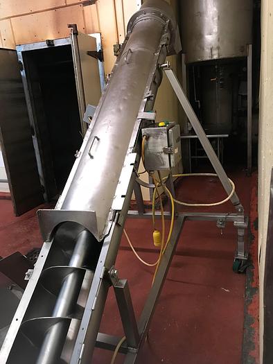 Used AUGER CONVEYOR 10' LONG X 9" DIAM. STAINLESS STEEL only @ AMERICA'S STEAM KETTLE HEADQUARTERS ! (#617C)