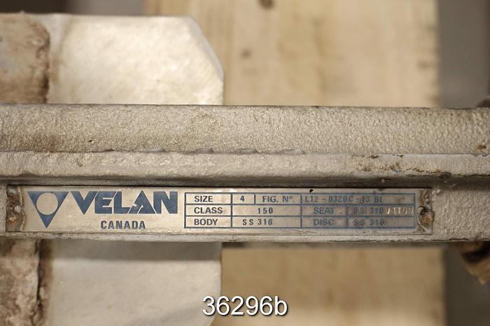 Used Velan 4" Hand Operated Knife Gate Valve #36296