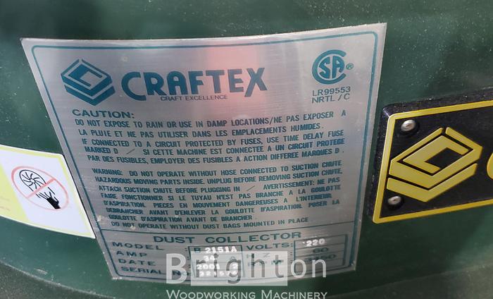 Used 2001 Craftex 2151A, used Dust Collector