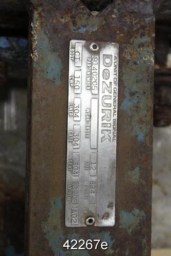 Used Dezurik 12" Hand Operated Knife Gate Valve #42267