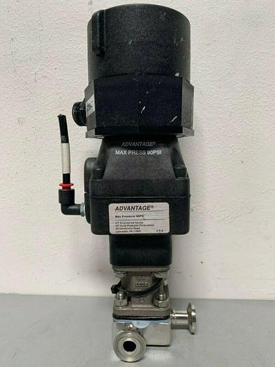 Used ITT Sherotec 3-way Stainless Steel Valve w/ 1" Sanitary Fit & Position Monitor