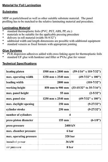 Used Wemhoner Variopress