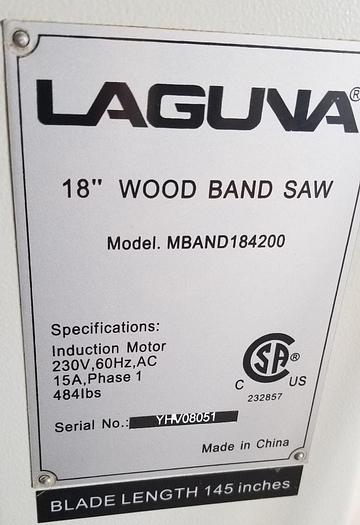 Used 2016 *SOLD* Bandsaw - Laguna MBAND184200
