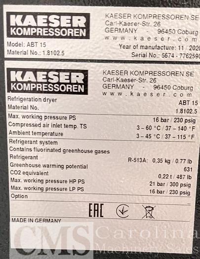 Used 2020 Kaeser Aircenter SM 7.5 Rotary Screw Compressor & Dryer