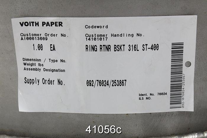 Used Voith ST-400 Pressure Screen Basket Ring Retainer #41056
