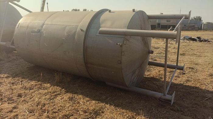 Used Tank, 2,400 Gallon, S/st, Cone Bottom, On Legs #S744780