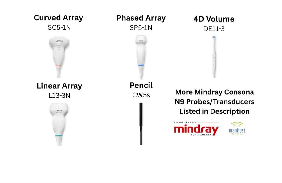 4D Volume Probe | Curved & Linear Array Probes | Mindray Consona N9 Ultrasound Machine For Sale