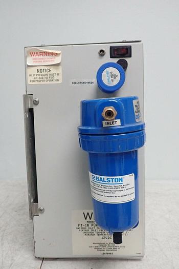 Used Whatman 75-45-12VDC FT-IR Laboratory Purge Gas Generator w/ Balston A912A-BX