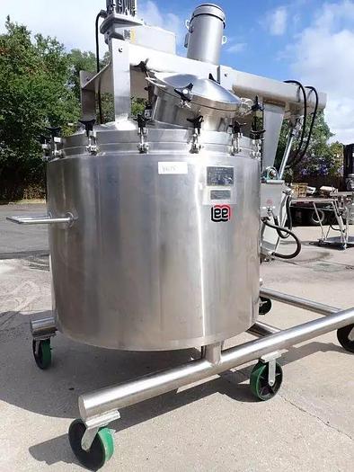 Used 250 GALLON LEE TWIN ACTION VACUUM KETTLE - 90 PSI - TILT OUT AGITATION
