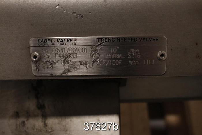 Used Fabri 10" Hand Operated Knife Gate Valve #37627