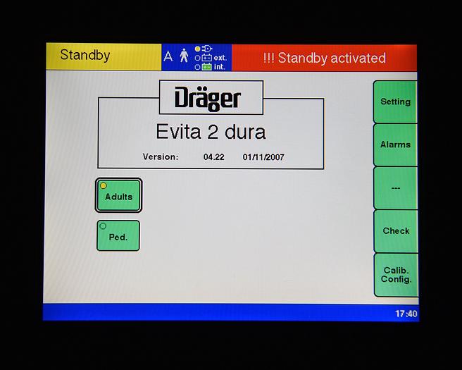 Used EVITA 2 DURA DRAGER VENTILATOR