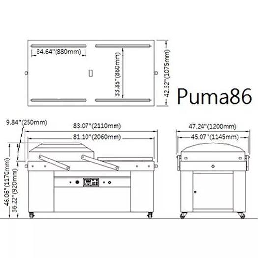 RAM Model 86 Puma Jumbo Double Chamber Vacuum Packaging Machine