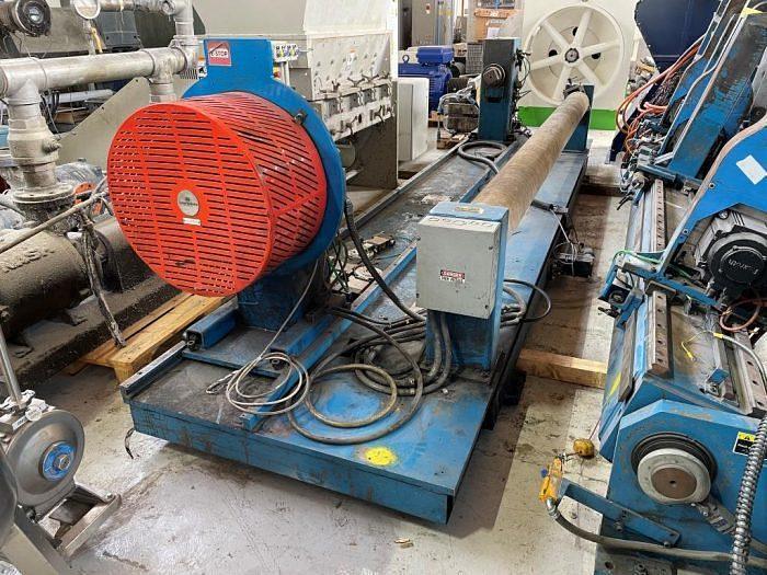 Used 141" DUSENBERY DUPLEX CENTER SURFACE SLITTER REWINDER