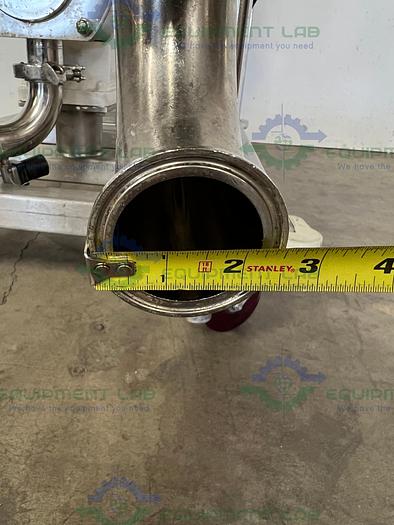 Used Alpha Stainless  2118P12 Rotary Lobe Pump on Stainless Steel Rolling Cart