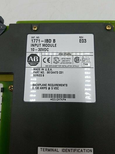 Used Allen-Bradley Input Module CAT 1771-IBD B Rev. E03 10-30VDC