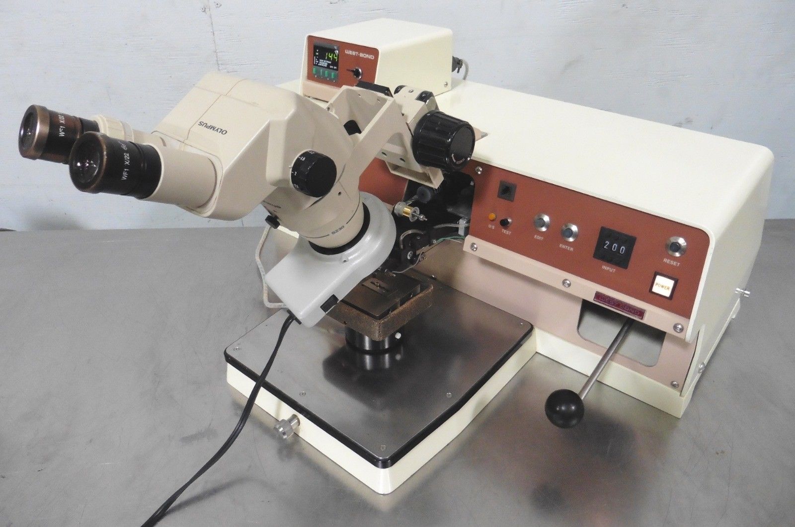 Used West-Bond 747677B Convertible Wire Bonder w/ Gold Ball Bond Head (7700B)