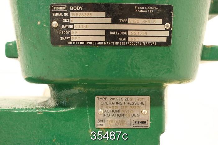 Used Fisher V-150 Ser B 6" V-Ball Control Valve #35487