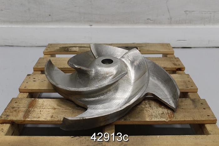 Used Goulds 3175 8x10x22 Stainless Steel 4-Vane 21.25" Diameter Impeller #42913