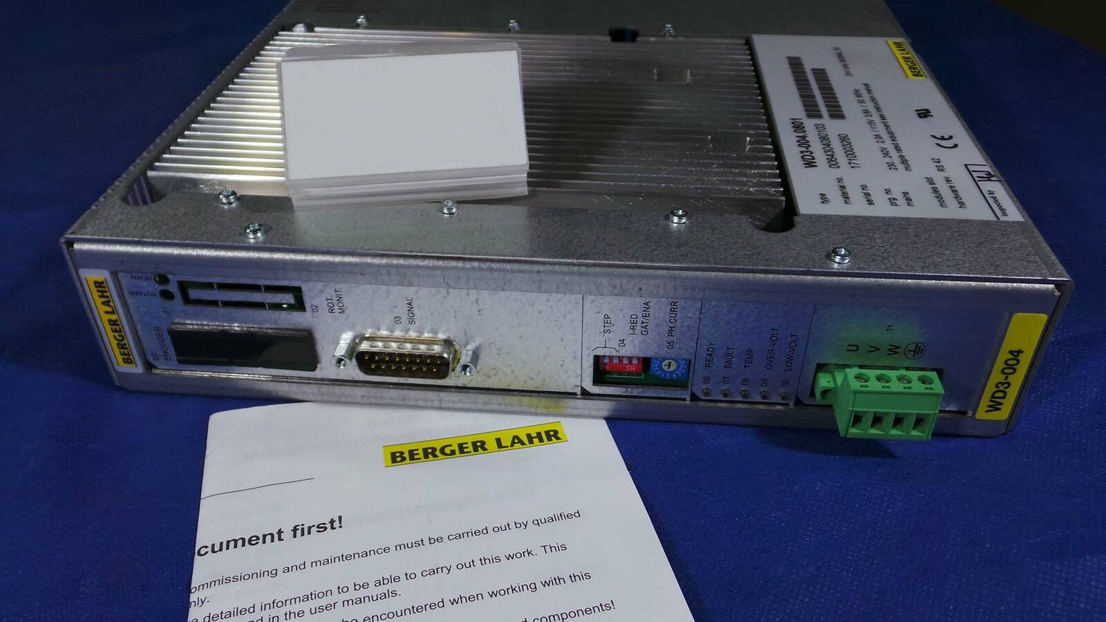 Used Berger Lahr WD3-004.0801 Servo Driver,230/240V 2.0A/115v 3.6A/50-60 Hz Rev RS42 Controlle