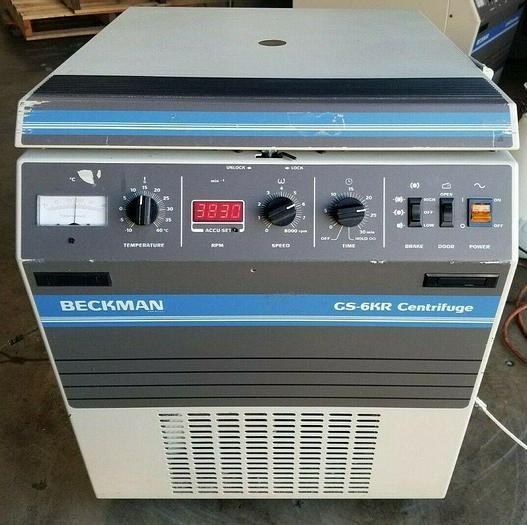 Used Beckman GS-6KR Refrigerated Centrifuge 120V, W/ Rotor, Buckets & Inserts
