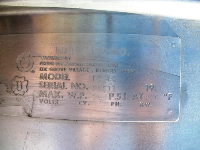 Used Mixer, Tumble, 32" X 52", S/st, Groen, 1/2 HP, Dished Ends #C731986