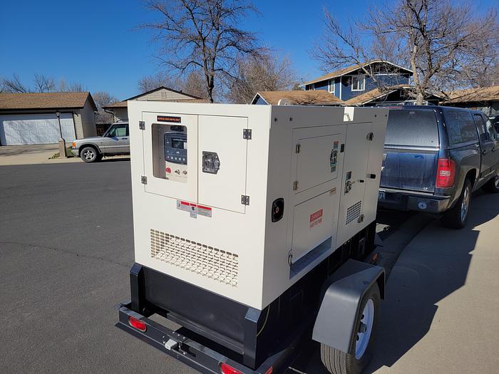 25kva Sound Enclosed Trailer Mounted Generator /New Warranty Tier 4 Final  New