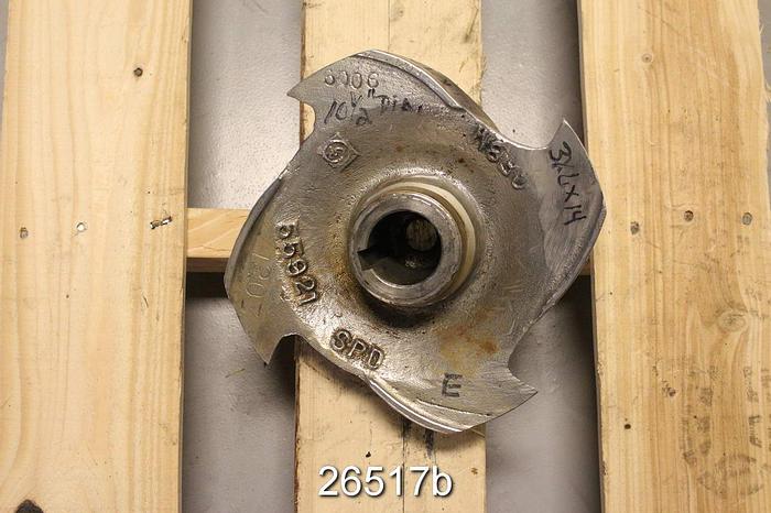 Used Goulds 3175 Impeller, 3x6x14, 2/4-Vane 10.5" Stainless Steel Impeller #26517