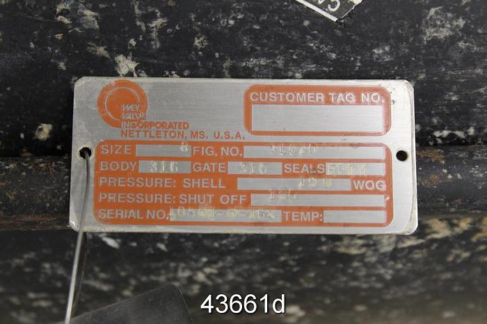 Used Wey 8" Air Operated Knife Gate Valve #43661