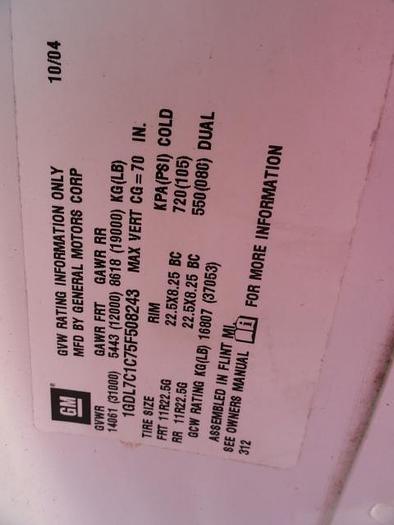 Used 2005 GMC TOPKICK C7500