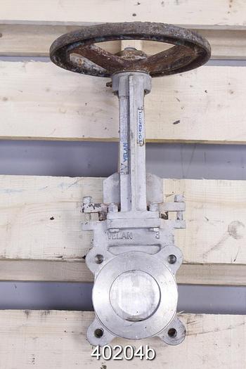 Used Velan 3" Hand Operated Knife Gate Valve, Stainless Steel #40204