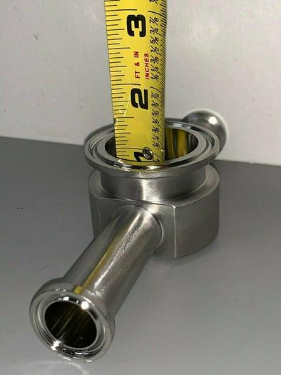 Used Lot of 13 - 3 Way Stainless Steel Tee w/ 3/4" Sanitary Fittings & 1 1/2" Center