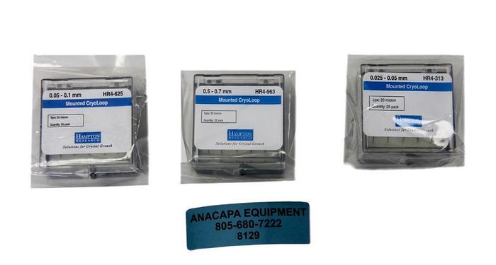 Used Hampton Research HR4-313 HR4-625 HR4-963 Mounted CryoLoop New Lot of 3 (8129)W