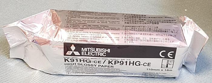 Gebraucht Videoprinterpapier Mitsubishi KP91 HG KP91HG-CE K91HG-CE 1 Rolle