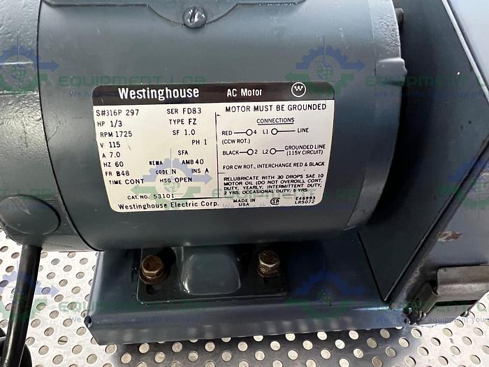 Used Welch  ChemStar 1400N Rotary Vane Oil Belt Vacuum Pump w/ Westinghouse AC Motor