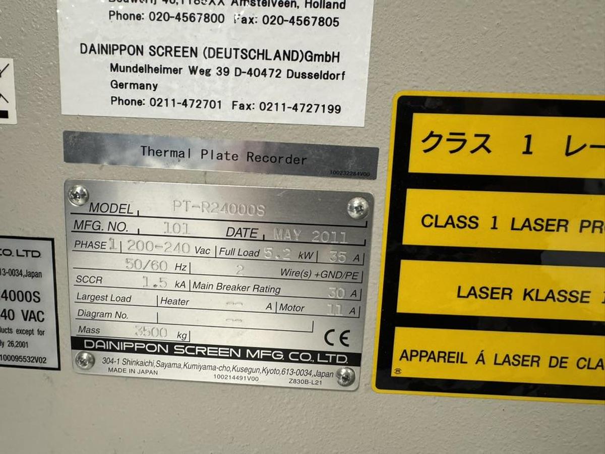 Used SCREEN/FUJI PTR-24000S CTP