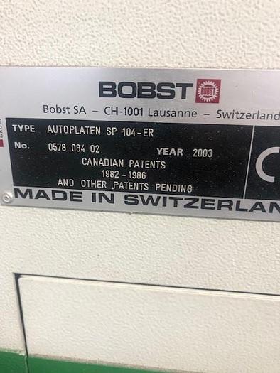 Sp104 Used 2003 Bobst SP104 ER with Blanking for Sale at Advanced Print T...
