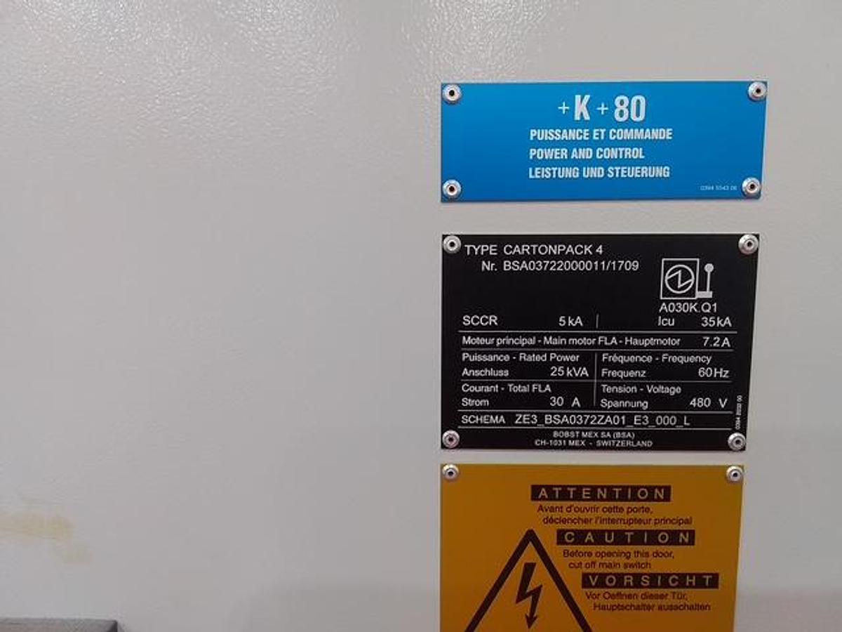 Used 2017 Bobst CartonPack 4