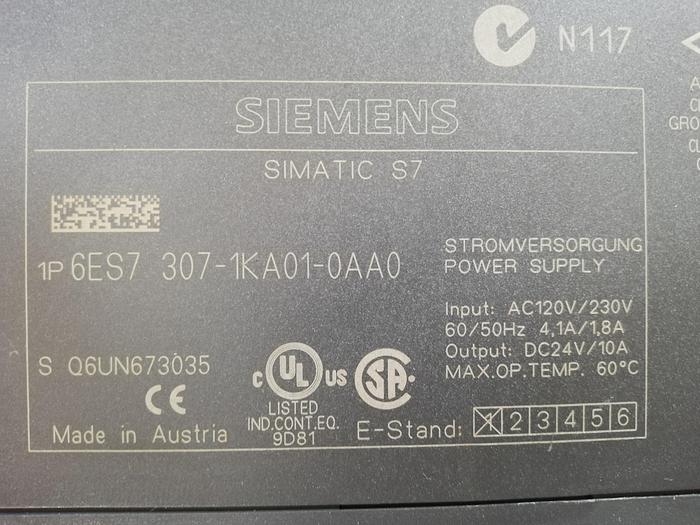 Used Siemens SIMATIC 6ES7 307-1KA01-0AA0