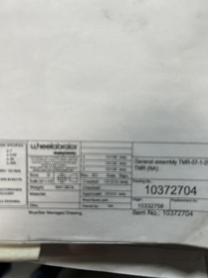 Very good 2016 Wheelabrator TMR-07-1-25 #TUM 5005