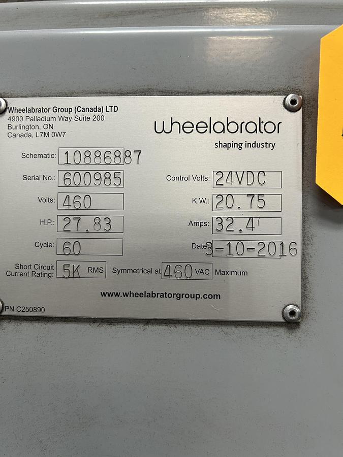 Very good 2016 Wheelabrator TMR-07-1-25 #TUM 5005