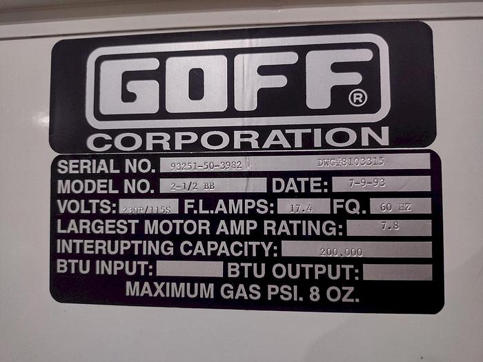 Excellent 1993 Goff 2.5 BB