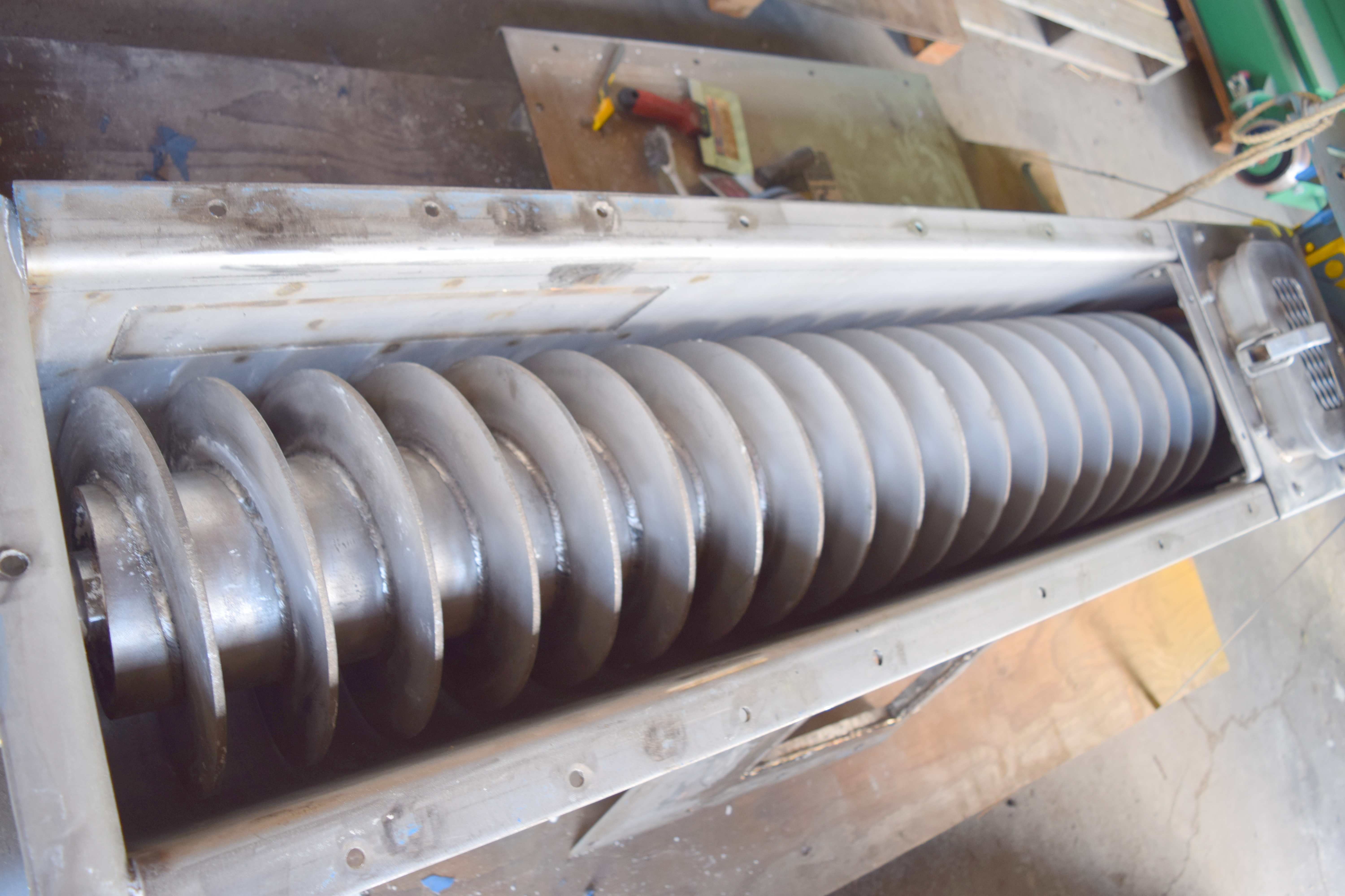 Used Stainless steel screw auger conveyor, 12” stainless screw auger, 6ft stainless screw conveyor, 12inch stainless screw feeder, stainless steel screw feeder,
