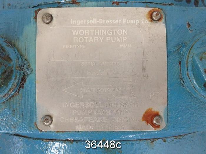 Used Worthington 1.5 GR CI Rotary Pump, Storeroom Spare #36448